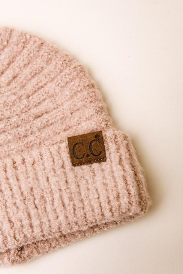 C.C. Ribbed Beanie in Pink Discount