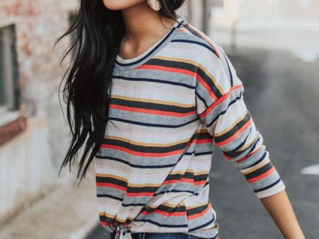 Kalon Long Sleeve Striped Top Online