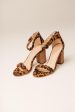 Alisa Braided Heels in Leopard Print on Sale