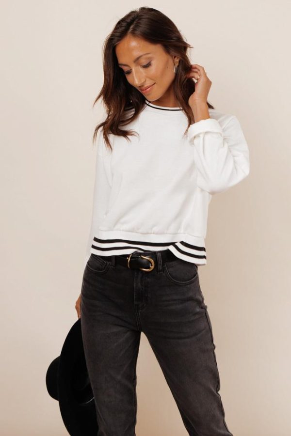 Jaci Striped Sweatshirt For Discount