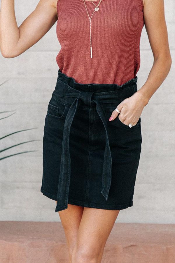 Retropolitan Denim Skirt For Cheap