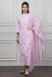 Mulmul Rosebud Pink Kurta With Harem Pyajama Online Hot Sale