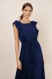 Karina Ruffle Maxi Dress in Navy on Sale