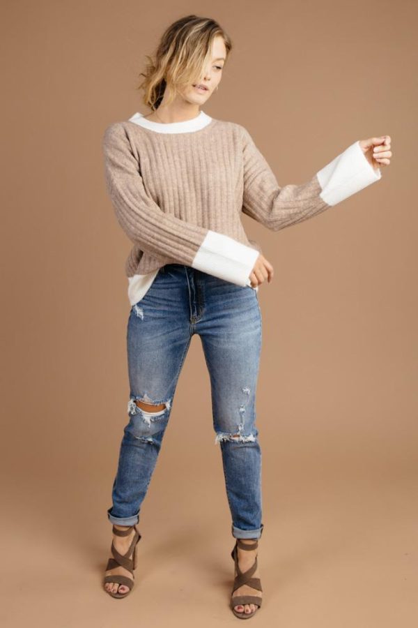 Cozy Thoughts Color Block Sweater For Cheap