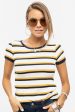 Hey Honey Striped T-Shirt Sz. L - FINAL SALE Hot on Sale