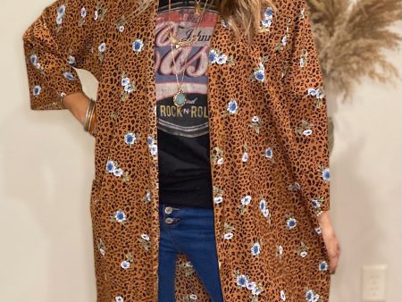 Larry Leopard  floral kimono Sale