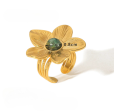 Turquoise clover flower ring Fashion