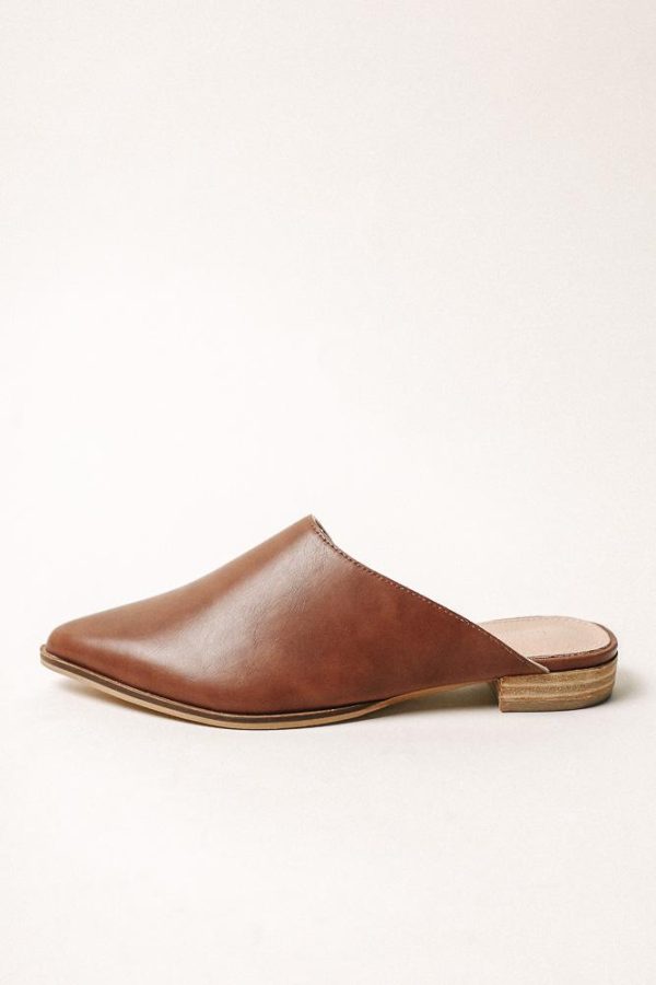 Sangria Asymmetrical Mules in Brown Fashion