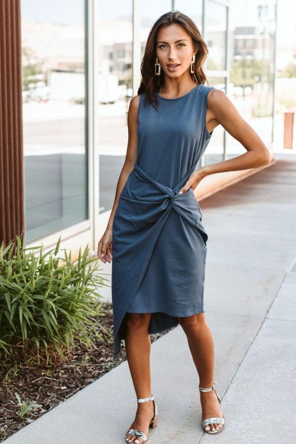 Believe It Or Knot Dress in Blue - FINAL SALE Online