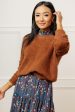 Brielle Cropped Sweater in Brown-FINAL SALE on Sale