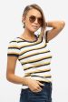 Hey Honey Striped T-Shirt Sz. L - FINAL SALE Hot on Sale