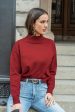 Sonia Mock Neck Sweater in Wine - FINAL SALE Supply