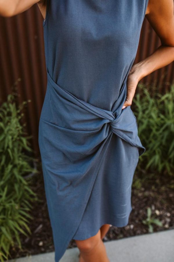 Believe It Or Knot Dress in Blue - FINAL SALE Online