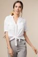 Need This Button Up Collar Blouse in White For Discount