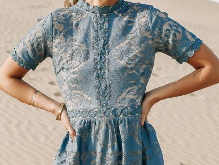 Grace Lace Dress in Blue Fashion