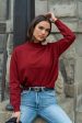 Sonia Mock Neck Sweater in Wine - FINAL SALE Supply