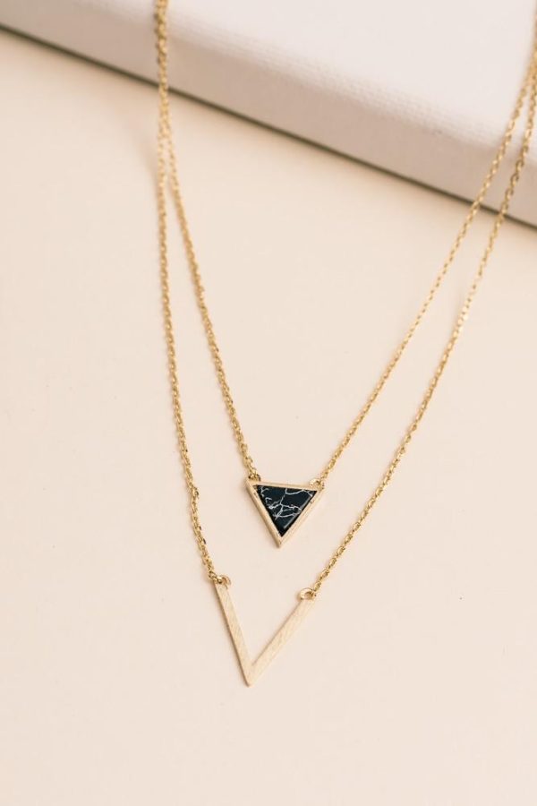 V Layered Pendant Necklace For Cheap