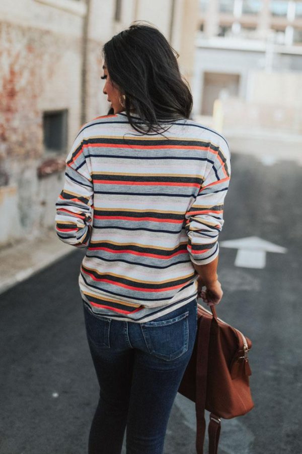 Kalon Long Sleeve Striped Top Online