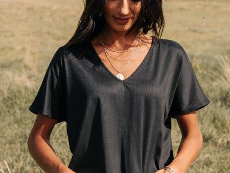 Wren Drawstring Top in Black Online