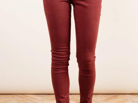 Flying Monkey Burgundy Skinny Denim For Sale