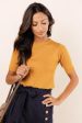 Daily Prep Short Sleeve Sweater in Mustard - FINAL SALE Sale