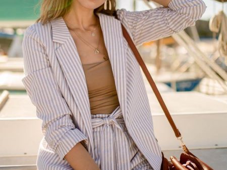 Belen Striped Blazer Discount