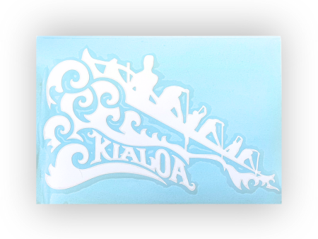 KIALOA 6 Man Outrigger Vinyl Sticker - White Hot on Sale