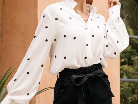 Louisa Polka Dot Blouse For Sale