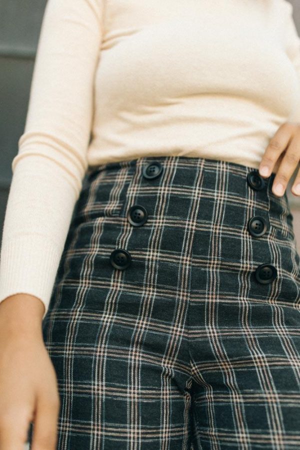 Lush High Waist Plaid Culottes Online now