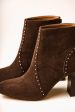 Lindsey Studded Booties in Brown Discount