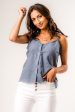 Tillie Eyelet Tank in Blue Supply