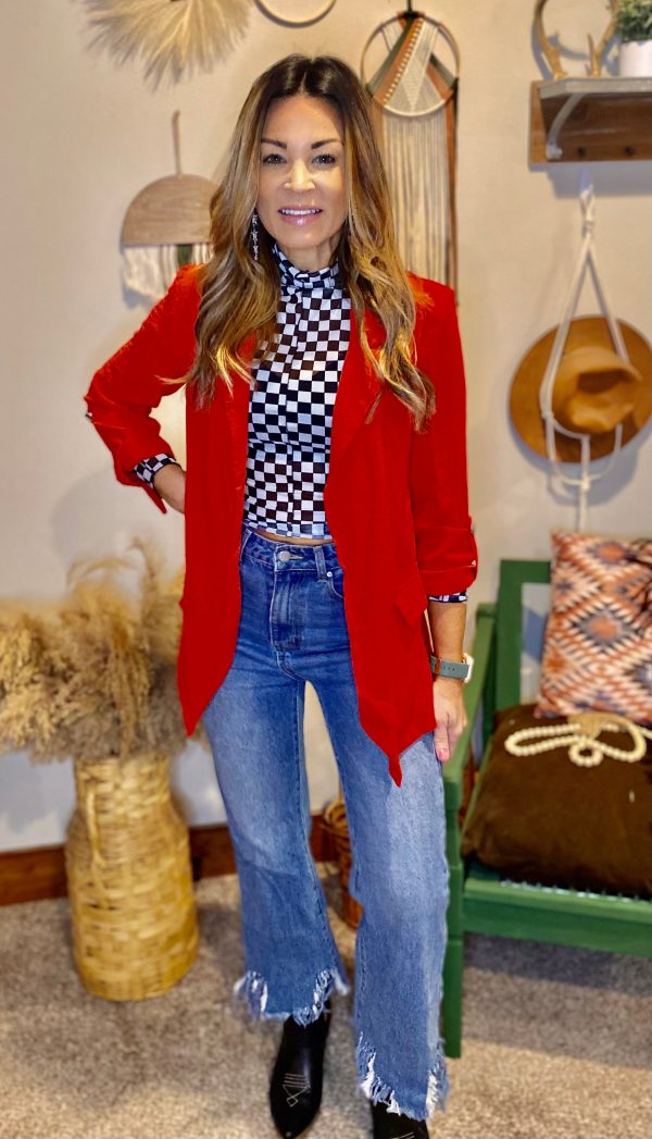 Red blazer For Discount