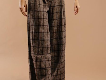 Sammy Plaid Pants in Brown Sale