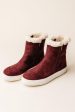 MIA Merion Fur Sneakers in Burgundy-FINAL SALE Supply