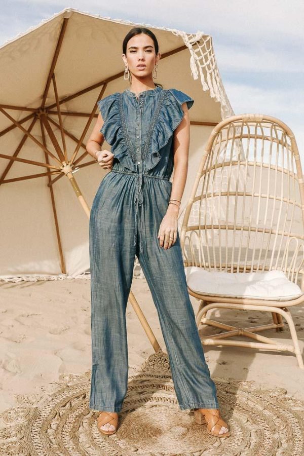 Aubrie Ruffle Jumpsuit For Cheap