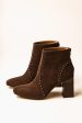 Lindsey Studded Booties in Brown Discount