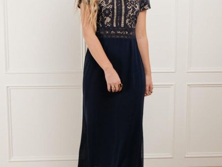 Myla Lace Maxi Dress in Navy For Discount