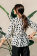 Polka Dot Long Sleeve Peplum Top Hot on Sale