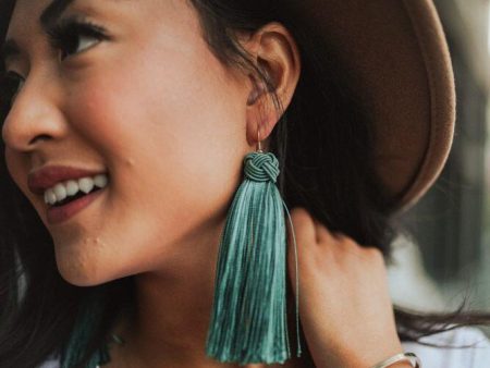 Wild & Wanted Teal Tassel Earrings Online