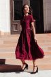 Divine Lace Midi Dress in Burgundy Discount