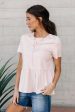 Peplum Tee in Pink Cheap