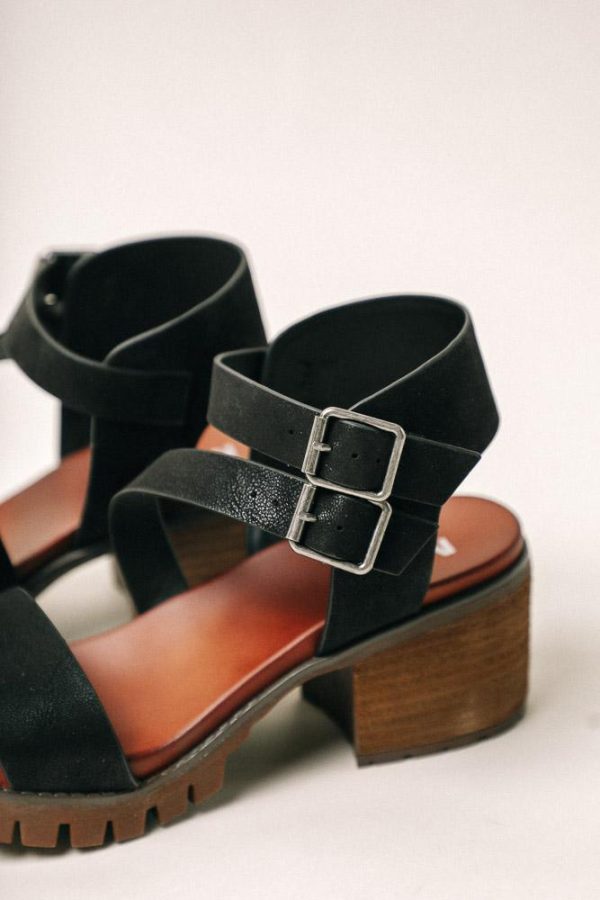 MIA Leyna Chunky Heeled Sandals in Black Online now