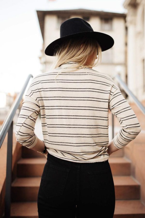 Quinn Stripe Top in Beige Supply