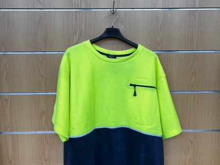 Betacraft HI VIZ LIME AND NAVY fleece tee Discount