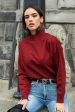 Sonia Mock Neck Sweater in Wine - FINAL SALE Supply