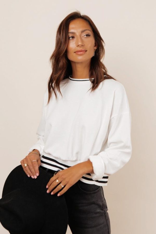 Jaci Striped Sweatshirt For Discount