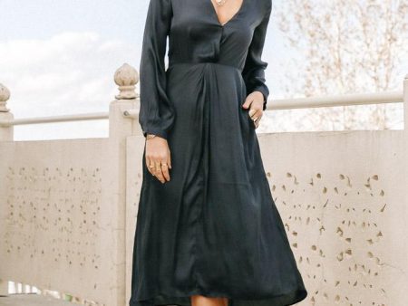 Serene Twist Front Dress in Navy on Sale