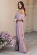 Toni Off the Shoulder Maxi Dress in Mauve Online Hot Sale