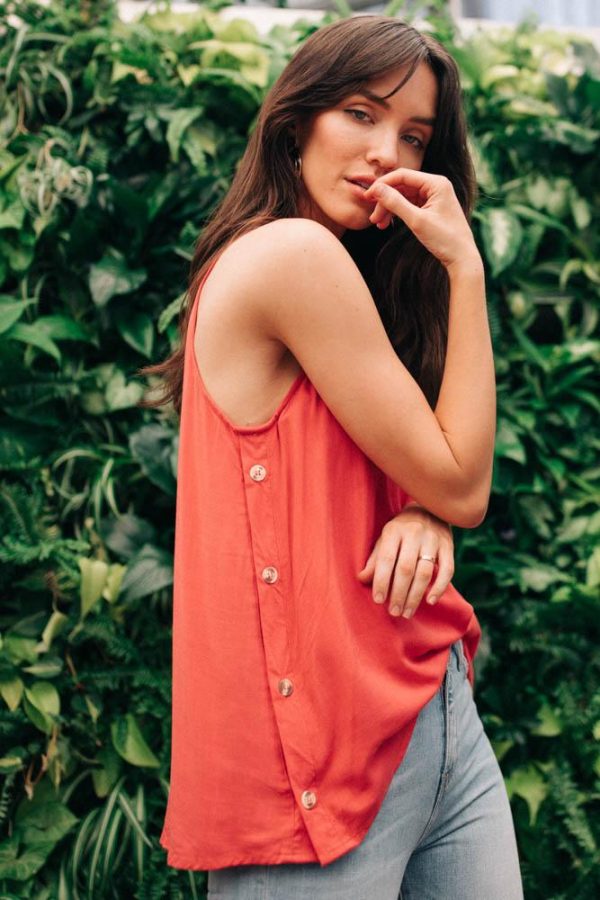 Effortless Halter Top in Coral Online Sale