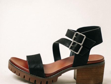 MIA Leyna Chunky Heeled Sandals in Black Online now